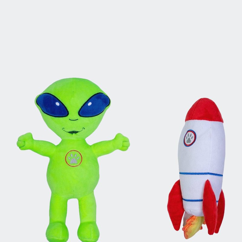 American Pet Supplies Out Of This World Crinkle And Squeaky Plush Dog Toy Combo In Red