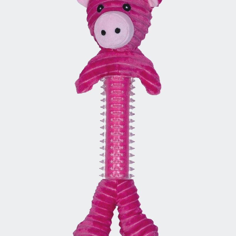 American Pet Supplies Skinny Scrawny Pig Corduroy Squeaking Dog Toy In Pink