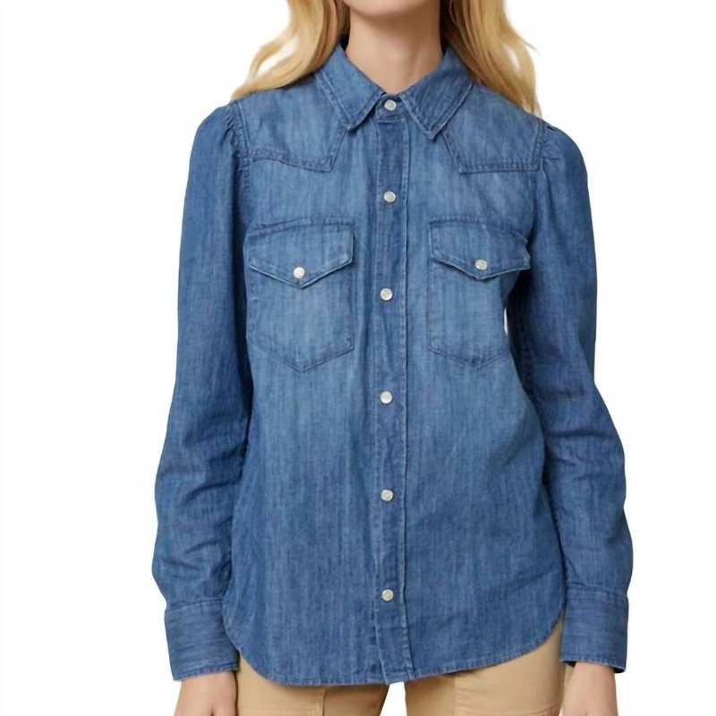 Shop Amo Sawtooth Denim Shirt In Independence In Blue