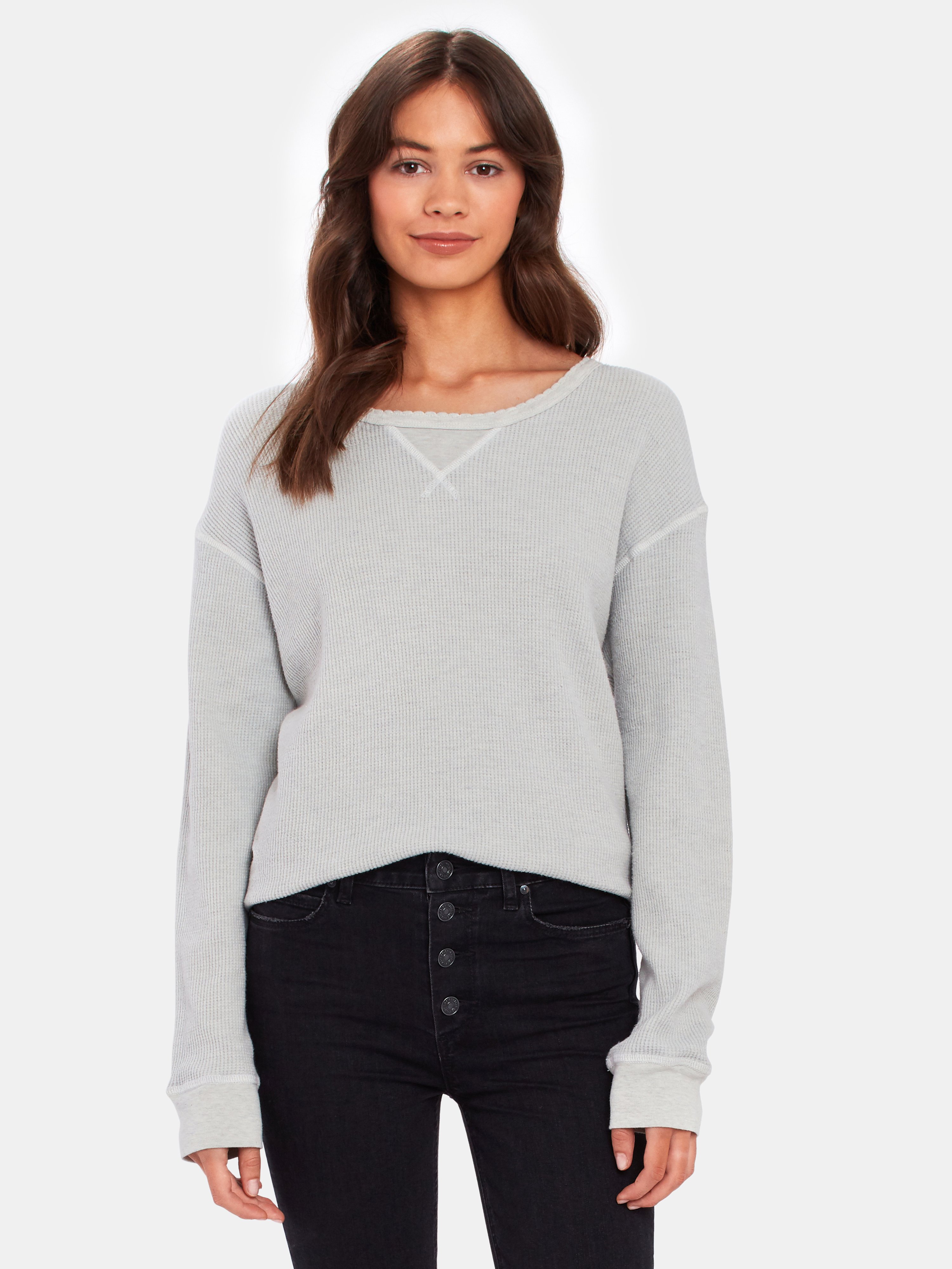 Amo Scallop Thermal In Heather Grey