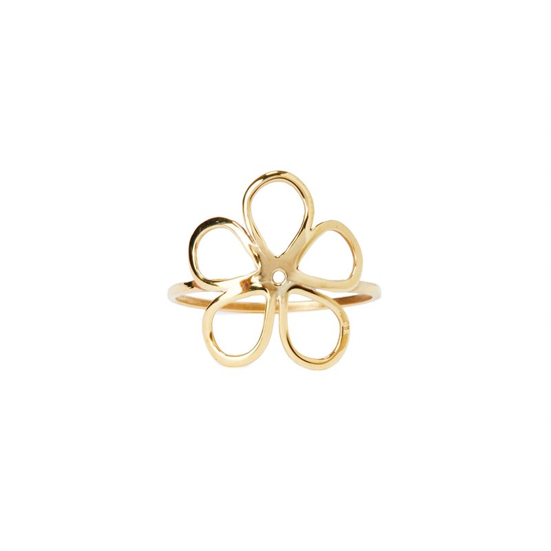 Amorcito Azuma Daisy Flower Ring In 16k Gold Plating