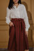 Bergen Mid-Length Linen Skirt - White