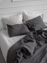 Linen bedding set in Charcoal