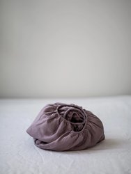 Linen fitted sheet in Dusty Lavender