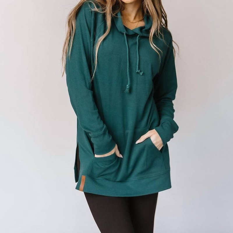 Shop Ampersand Ave Sideslit Hoodie In Green