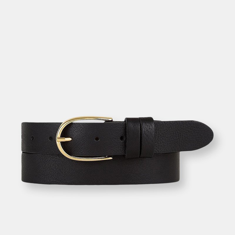 Amsterdam Heritage 35035 Drika Classic Women's Leather Belt | Gold Buckle In Black