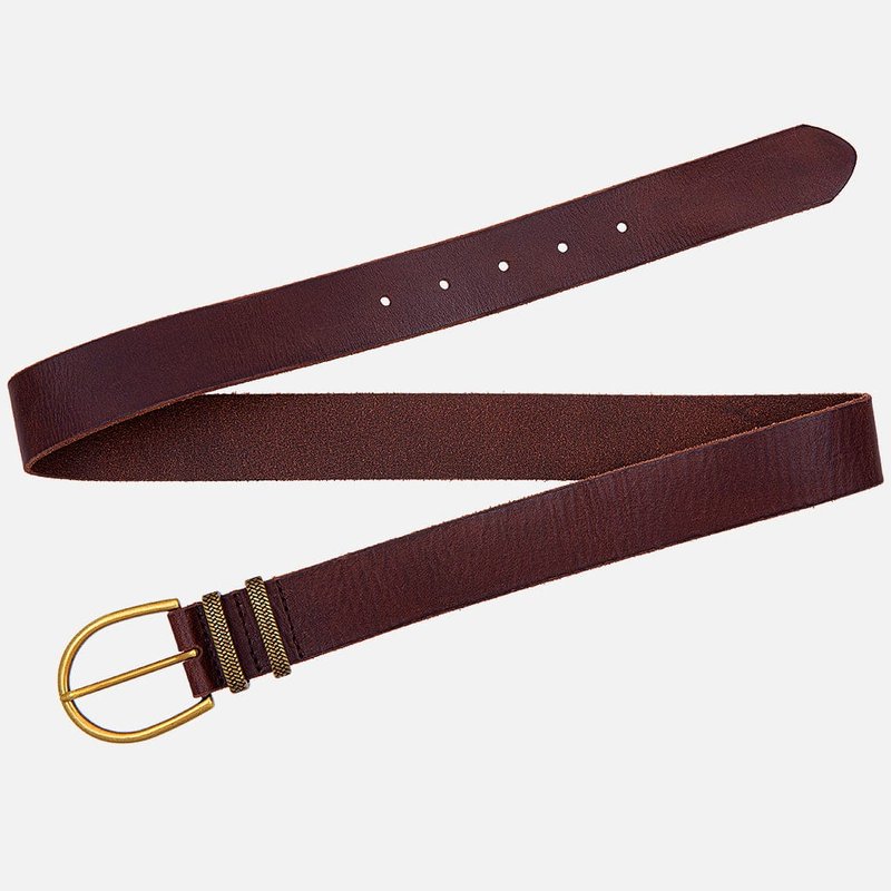 Shop Amsterdam Heritage 35069 Pieta Classic Leather Belt With Metal Keeper In Brown