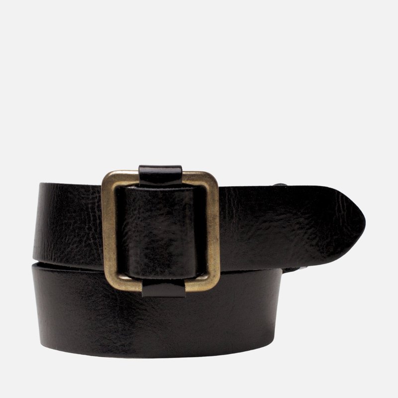 Amsterdam Heritage 40514 Pelle Women's Adjustable Leather Slide Belt In Black
