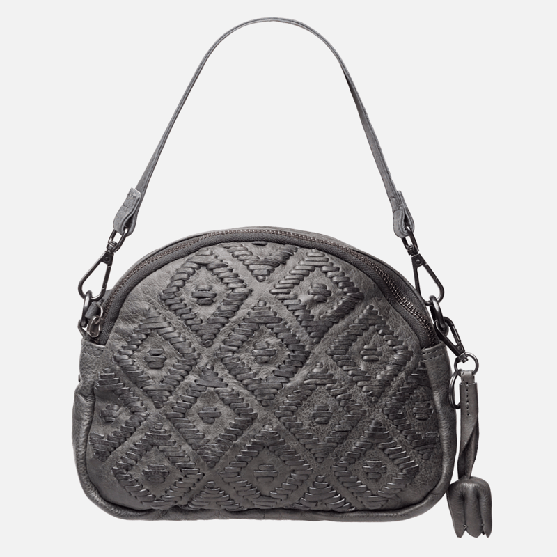 Amsterdam Heritage 6027 Matser Women's Mini Leather Crossbody Bag In Grey