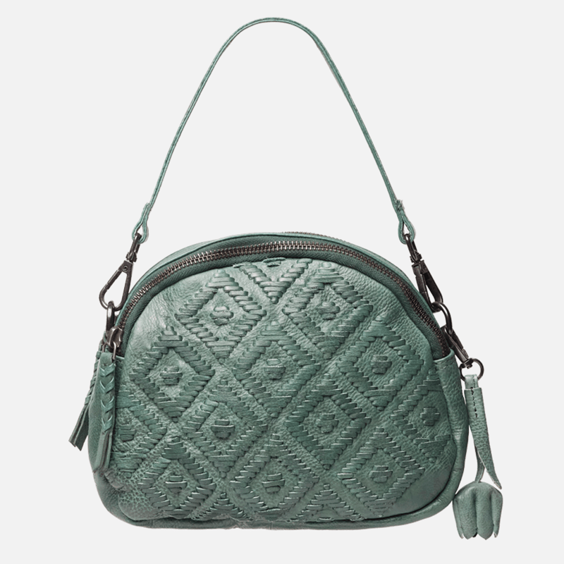 Amsterdam Heritage 6027 Matser Women's Mini Leather Crossbody Bag In Green