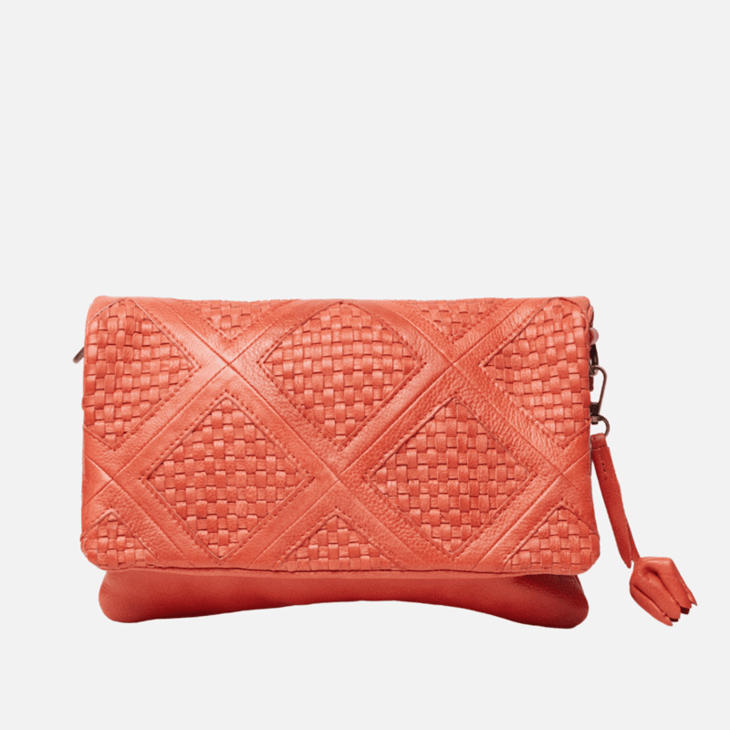 Amsterdam Heritage 6030 Michels | Bohemian Leather Fold-over Bag In Orange