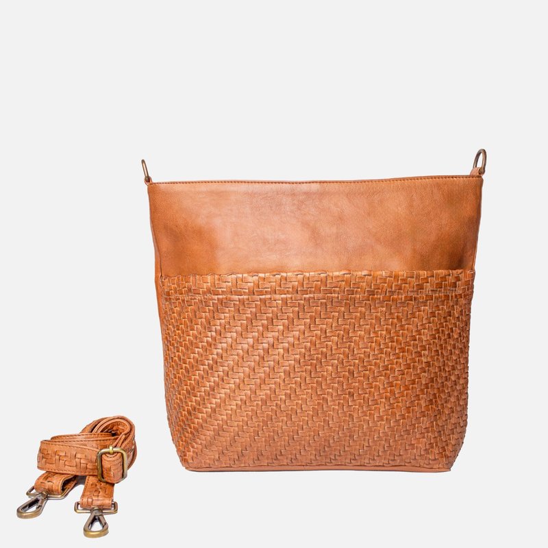 Shop Amsterdam Heritage Baren | Handwoven Leather Crossbody Bag In Brown