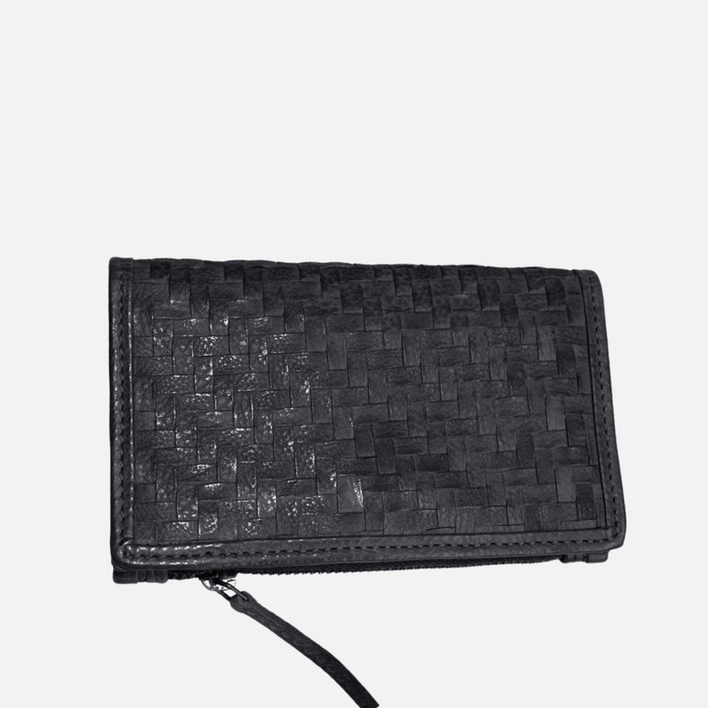 Shop Amsterdam Heritage Bart | Hand-woven Leather Clutch In Black