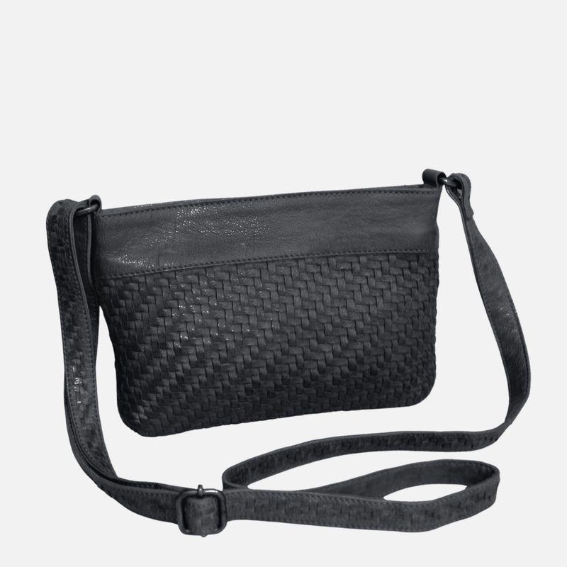 Shop Amsterdam Heritage Bartels | Hand-woven Leather Mini Crossbody Bag In Black