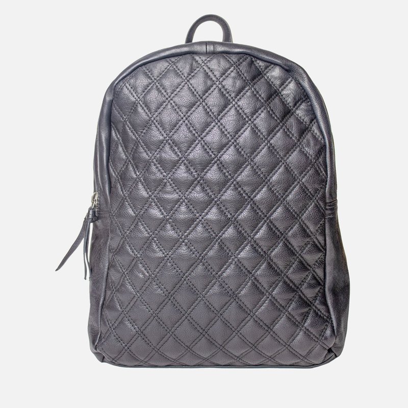 Shop Amsterdam Heritage Bekema | Diamond-patterned Leather Backpack In Black