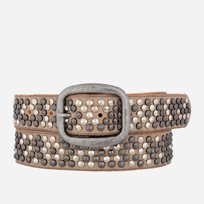 Shop Amsterdam Heritage Britta | Pyramid Multi Studded Leather Belt In Brown