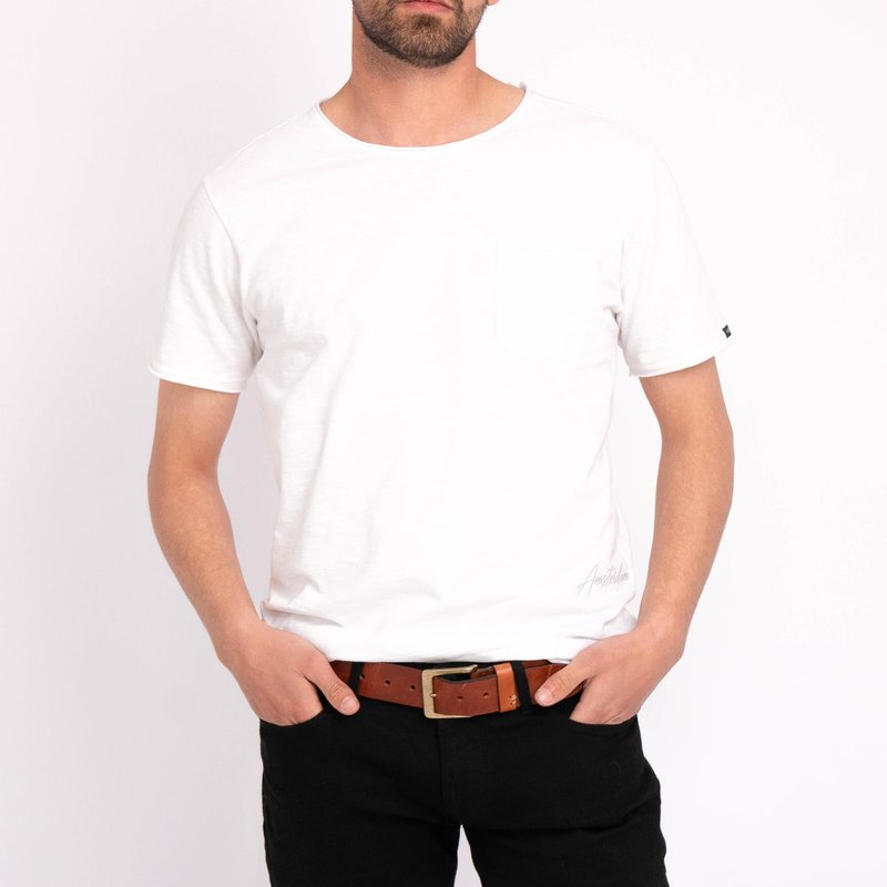 Shop Amsterdam Heritage Collins | Men's Cotton T-shirt In White