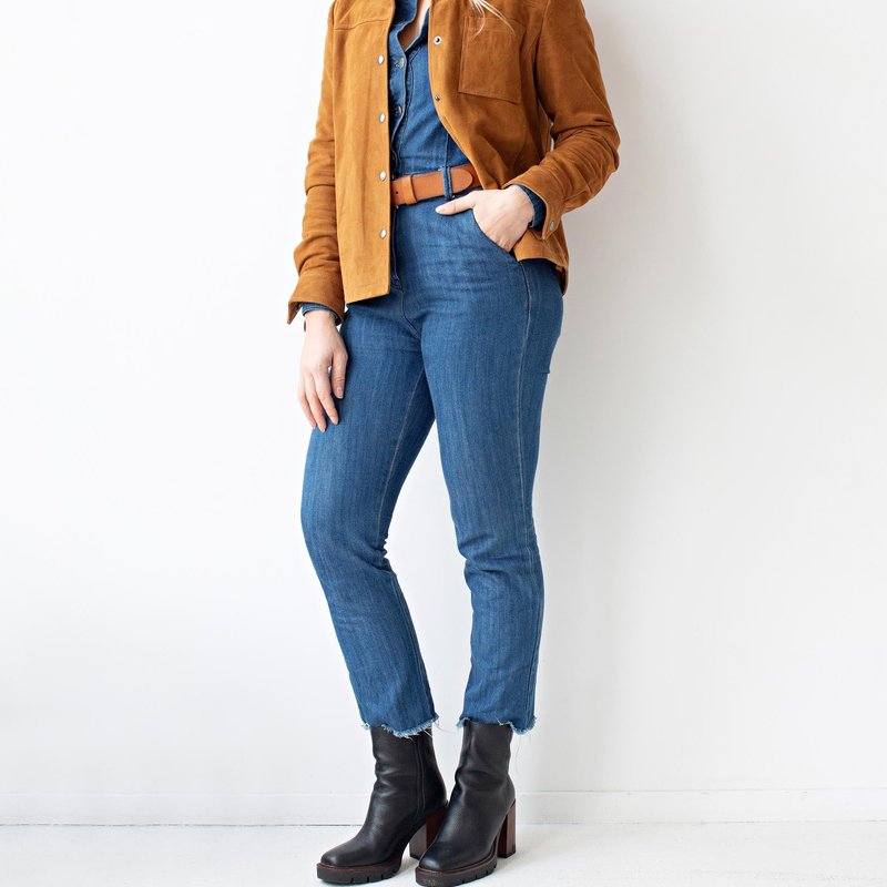 Shop Amsterdam Heritage Dakota | Suede Leather Shirt Jacket In Brown