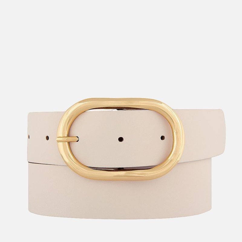 Shop Amsterdam Heritage Daphne Oval Buckle Leather Belt In Brown