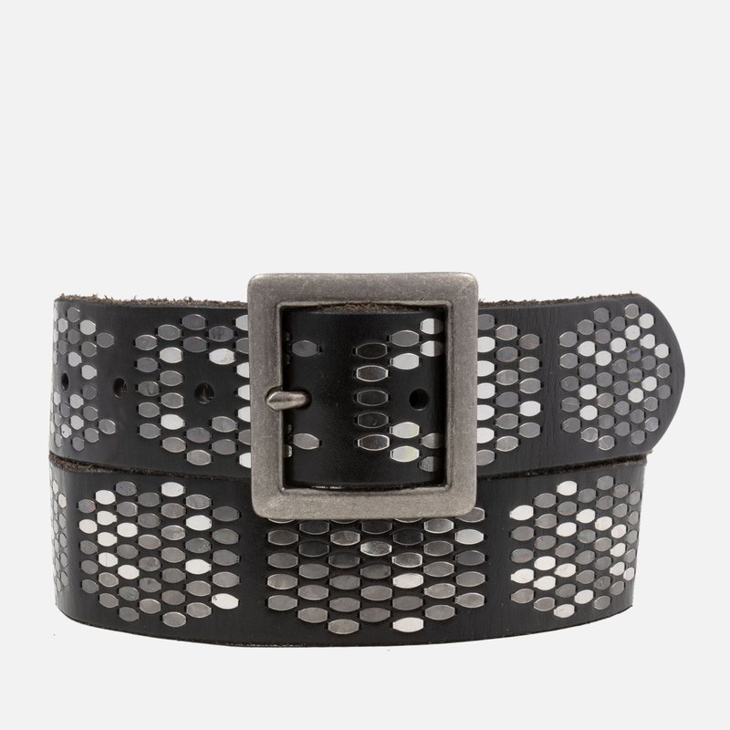 Shop Amsterdam Heritage Gaia | Bold Studded Belt With Square Buckle In Black