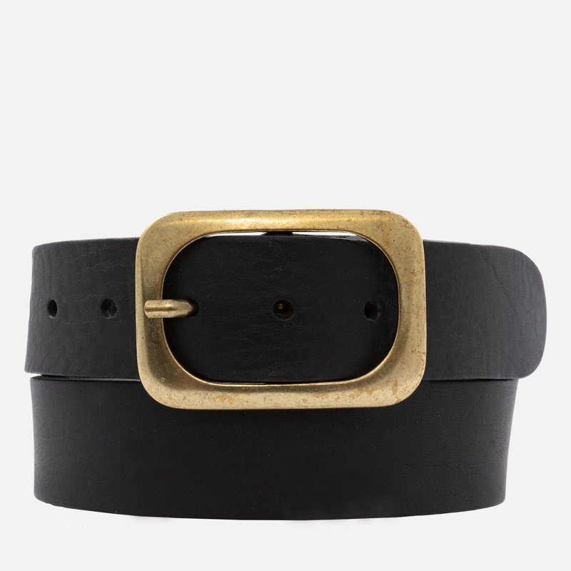 Shop Amsterdam Heritage Jodi | Statement Buckle Classic Leather Belt In Black