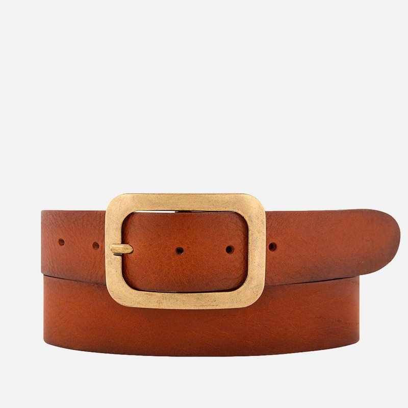 Shop Amsterdam Heritage Jodi | Statement Buckle Classic Leather Belt In Brown