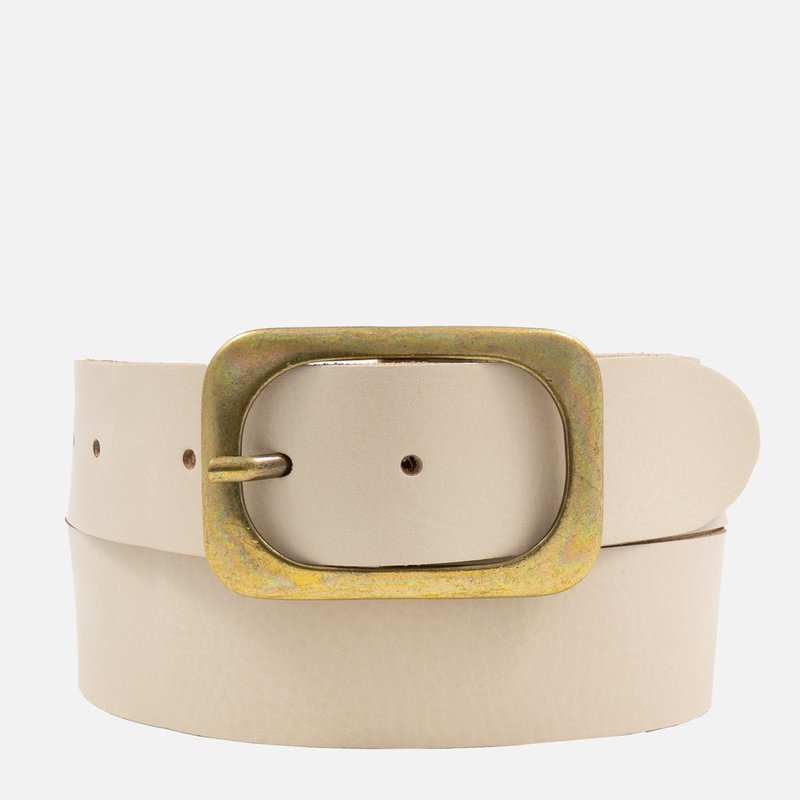 Shop Amsterdam Heritage Jodi | Statement Buckle Classic Leather Belt In White