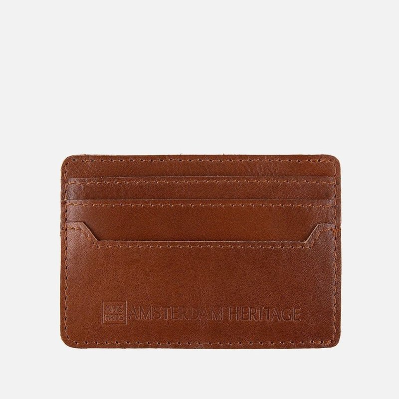 Shop Amsterdam Heritage Kent | Leather Card Holder In Orange