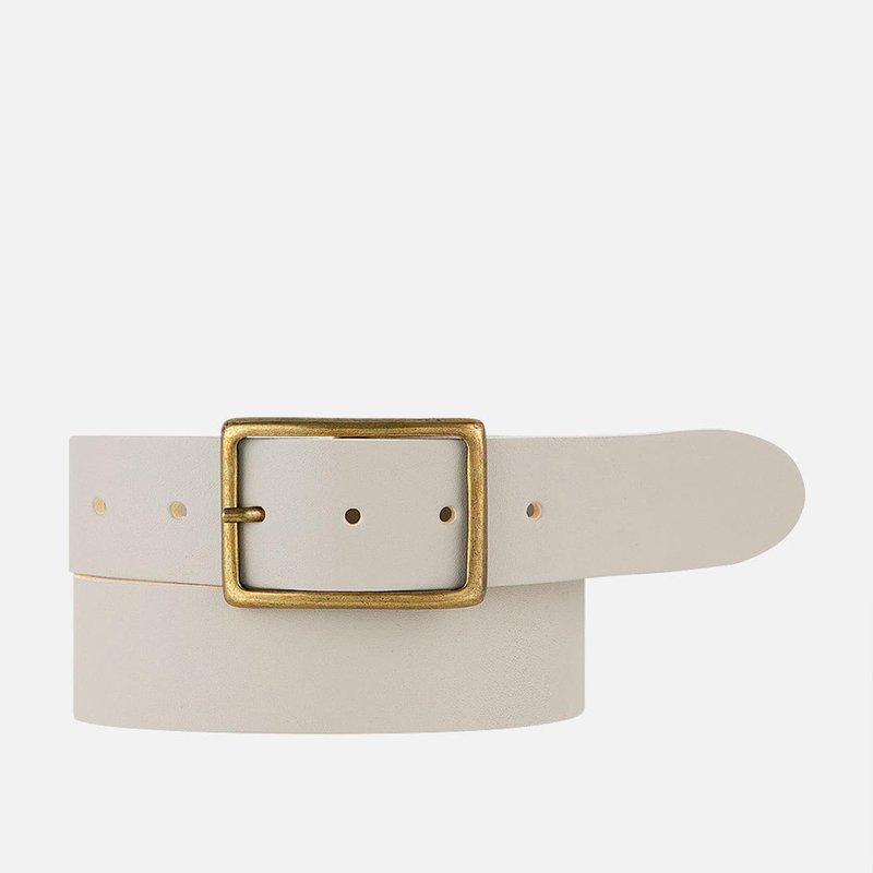 Shop Amsterdam Heritage May | Classic Leather Belt With Rectangular Buckle In White