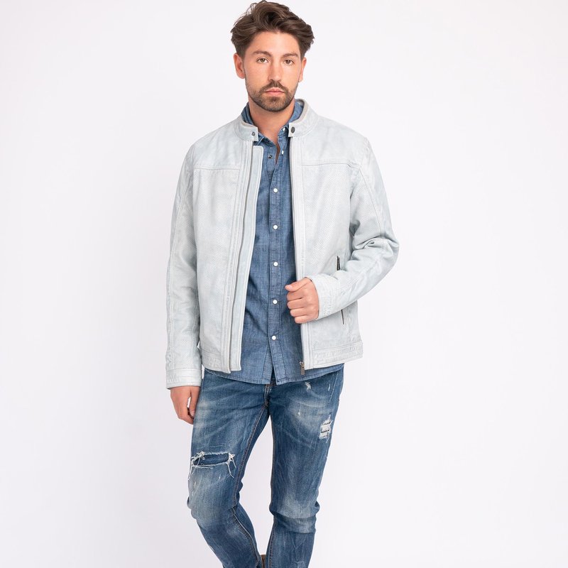 Shop Amsterdam Heritage Miller | Men's Urban Leather Jacket In White