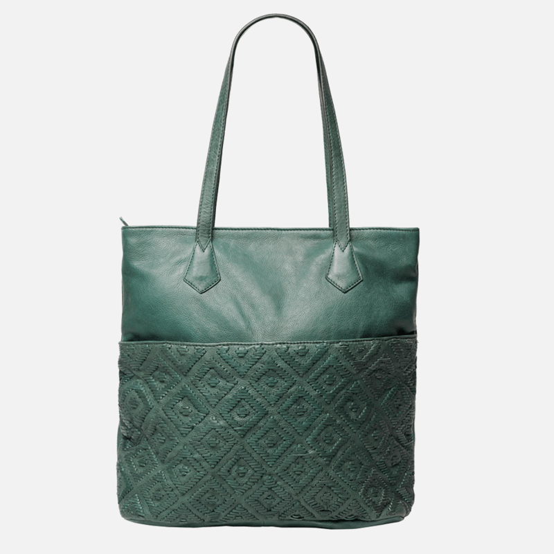 Amsterdam Heritage Women's Large Leather Tote Bag In Green