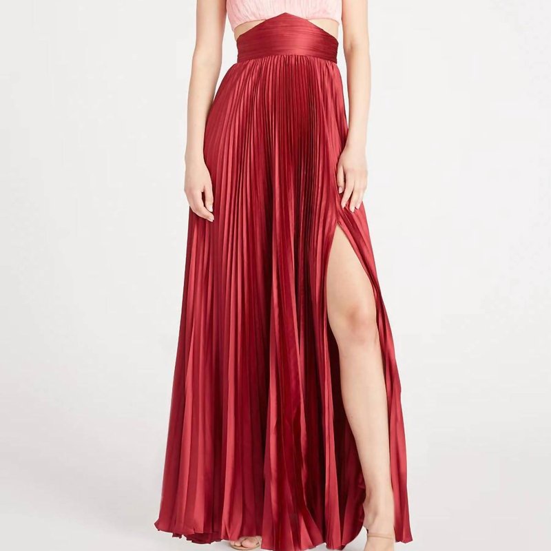 Shop Amur Elodie Pleated Cutout Gown In Peachy Apricot/red Ochre