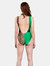 Leopard and Green Color Block Swimsuit