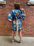 Tattoo Print Ruffle Kimono Dress