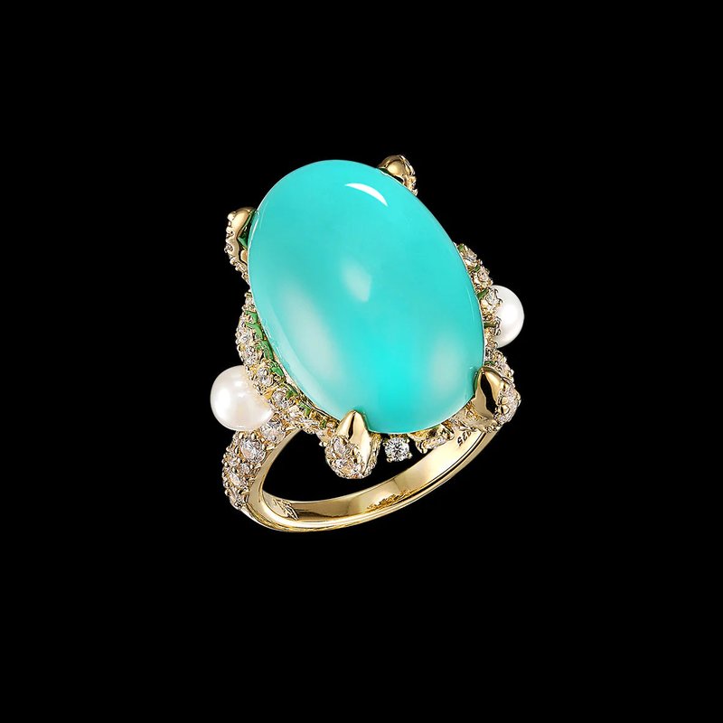 Anabela Chan Turquoise Mermaid Ring In Gold