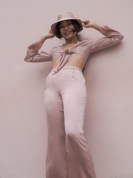 1970's Bell Bottom High-Waisted Silk Pant