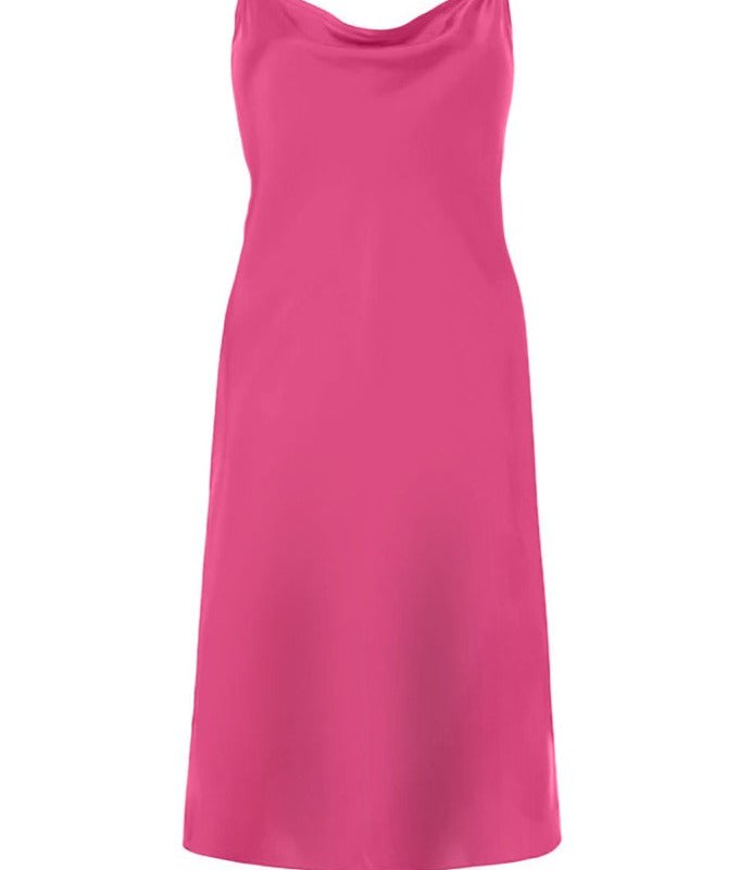 Anaphe Repurposed Silk Cowl 60's Mini Slip Dress In Pink