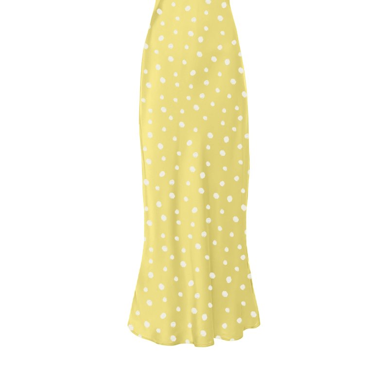 Anaphe V Silk Slip Dress Length Sunshine Dot Print In Yellow