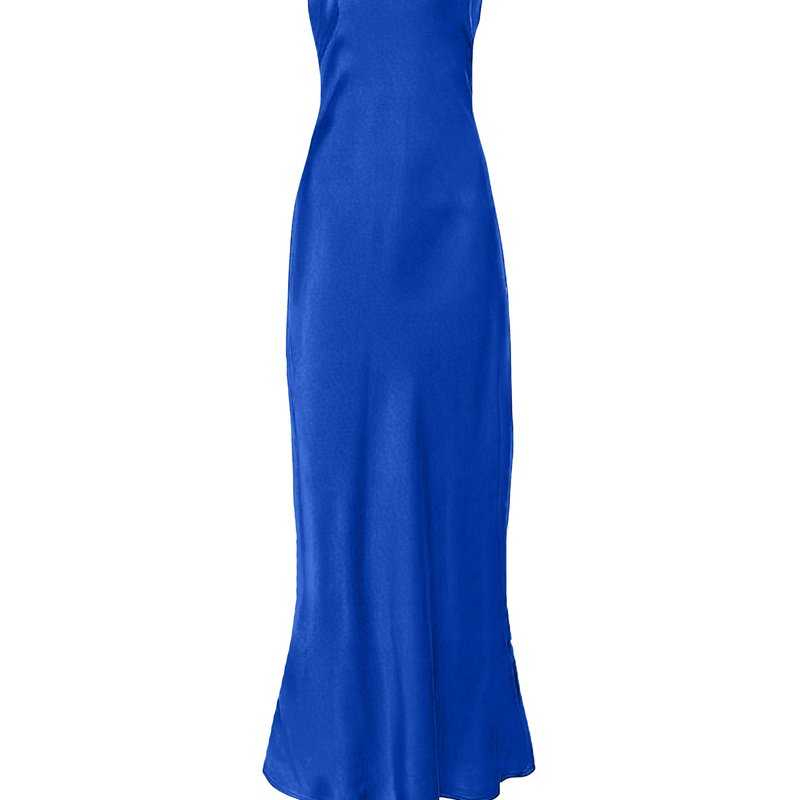Anaphe V Silk Slip Dress In Blue
