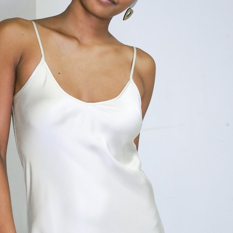 Anaphe V Silk Slip Dress In White