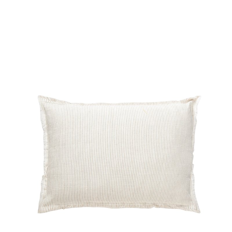 Shop Anaya Home Beige Pinstripe So Soft Linen Pillow In White