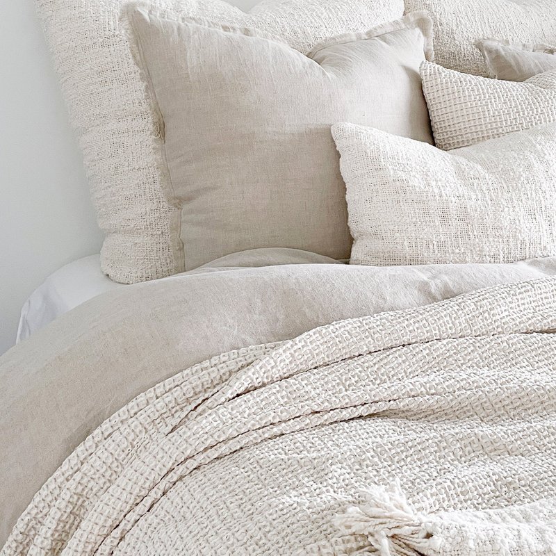 Anaya Home Beige So Soft Linen Pillow In Brown