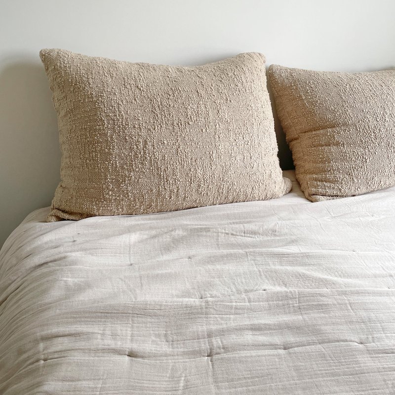 Shop Anaya Home Cotton Beige Boucle Dutch Euro Pillow 28 X 36 In Brown