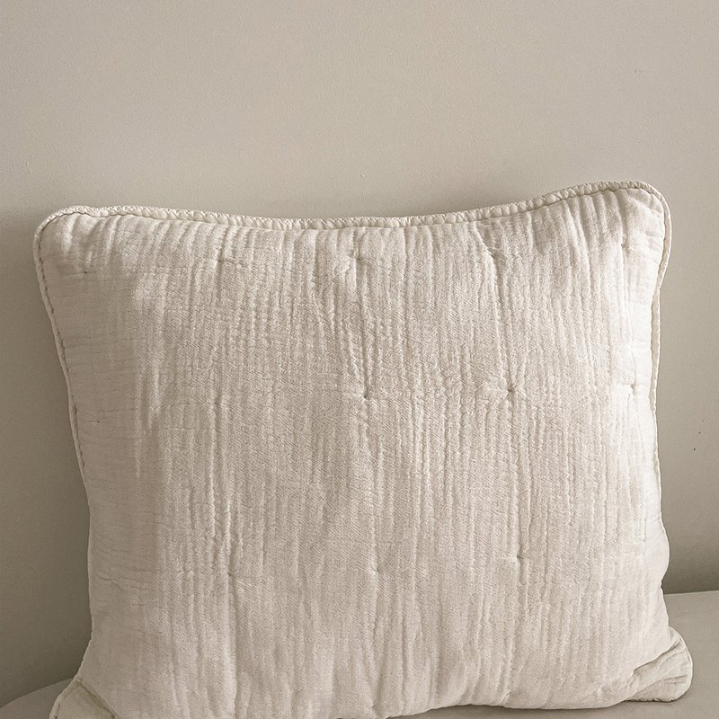 Shop Anaya Home Easy Cotton Gauze Beige Euro Pillow In Brown