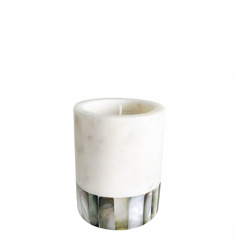 Anaya Home Grey Mother Of Pearl Lavender Candle (small)