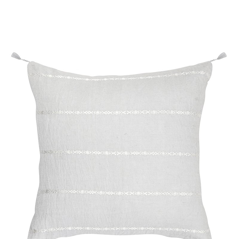 Shop Anaya Home Light Grey & White Embr Stripes So Soft Linen Pillow