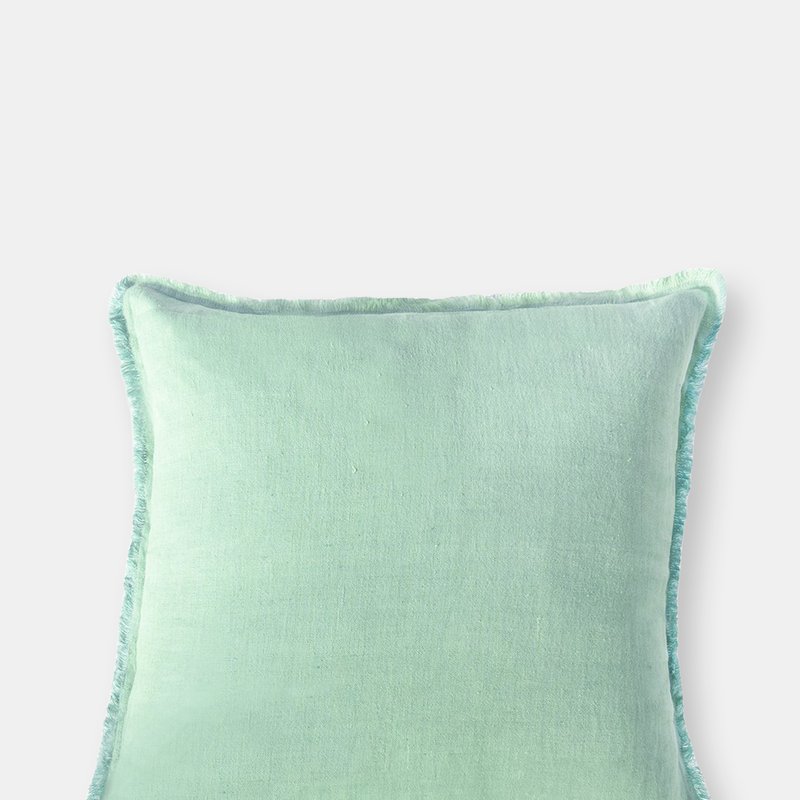 Anaya Home Mint Green So Soft Linen Fringe Pillow