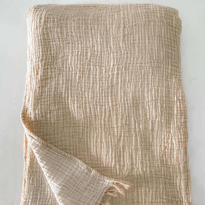Anaya Home Oversized Crinkled Cuddle Blanket In Brown