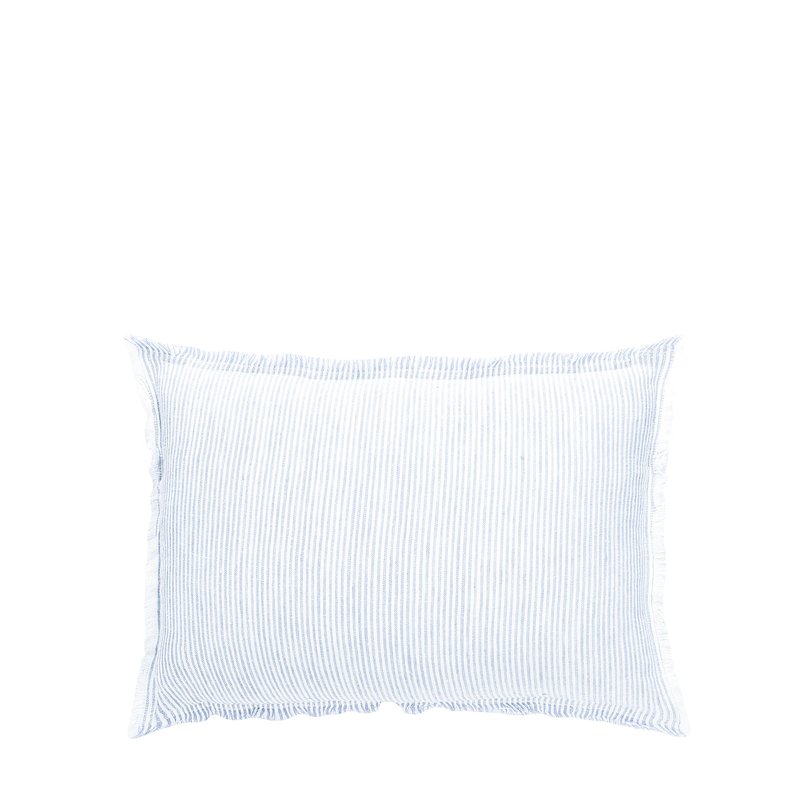 Shop Anaya Home Sky Blue Pinstripe So Soft Linen Pillow In White