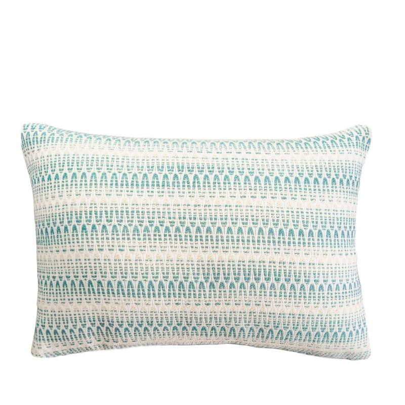 Shop Anaya Home Summer Twist Aqua 14x20 Indoor Outdoor Pillow In Blue